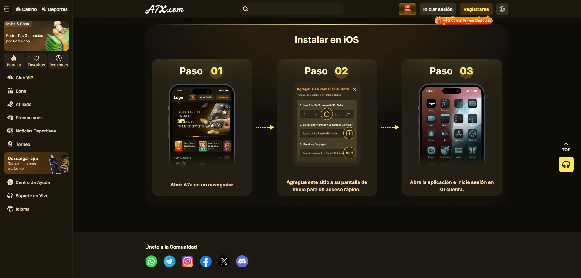 A7X Casino app móvil descarga para Android e iOS 2026
